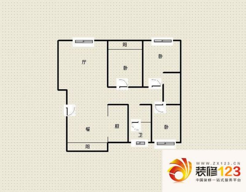 长沙雅致名园雅致名园户型图3室2厅 户型图 3 .