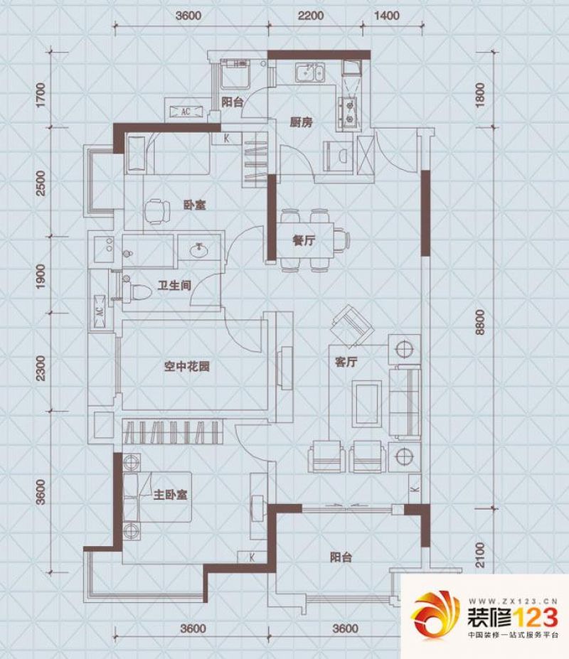 万科城新里程户型图橙色时光户型.