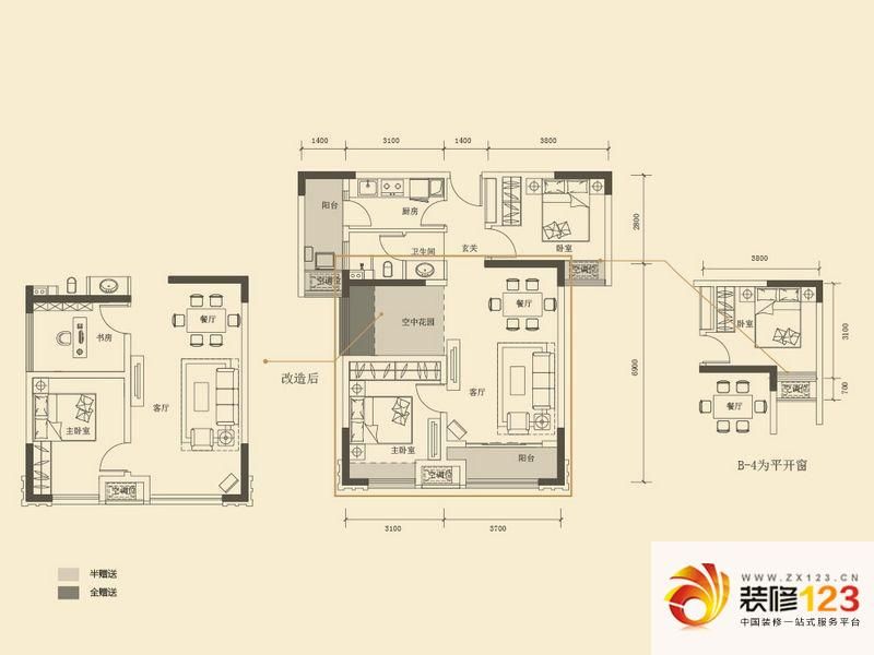 中建梅溪湖壹号户型图1-8栋b-2, .