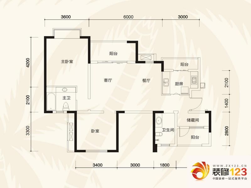 比华利国际城三期b户型户型图.