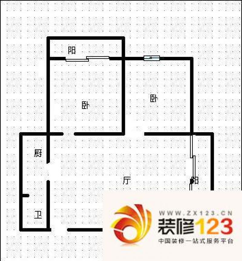 锦东路社区 2室 户型图