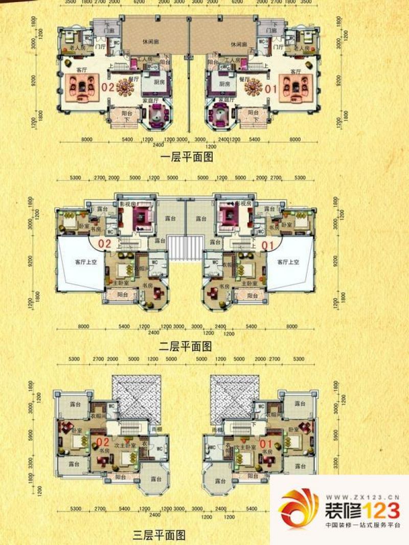 碧桂园山湖城户型图双排别墅g65.