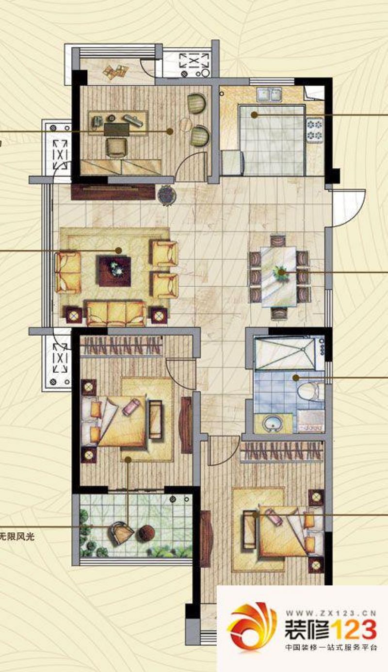 常州湖港名居湖港名居户型图9,10#a户型 3室.