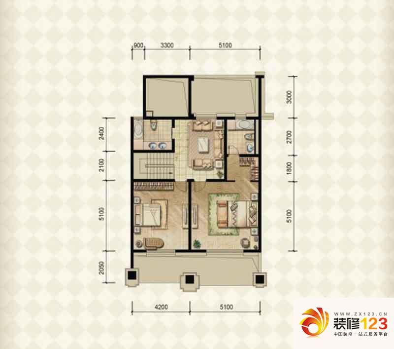 绿地内森庄园户型图天墅02户型二 ...