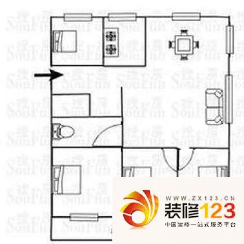 榕泉花园 4室户型图