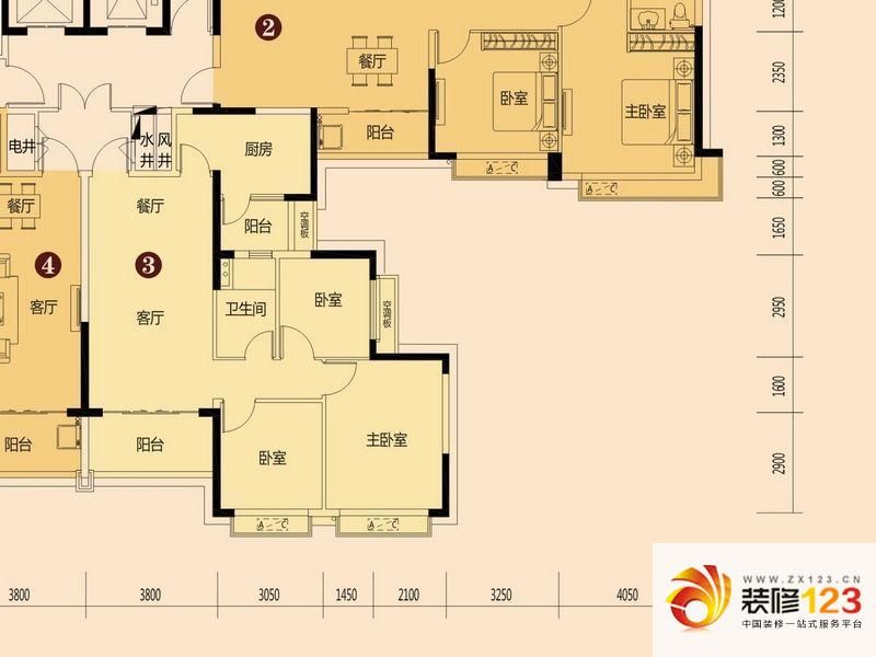 恒大御景湾户型图6栋2-32层03户.