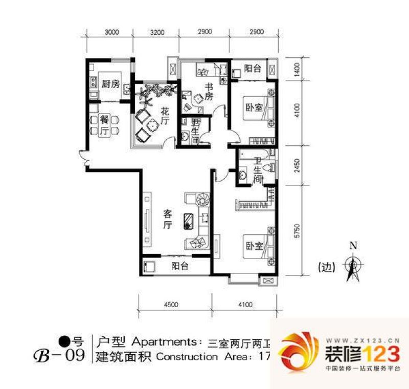 石家庄北郡北郡 3室 户型图图片大全-我的小区-石家庄