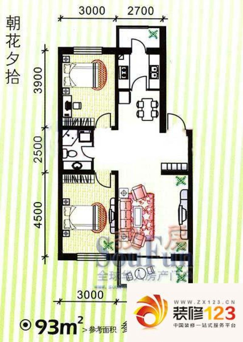 城建雅居户型图海韵天华 2室1厅1 .