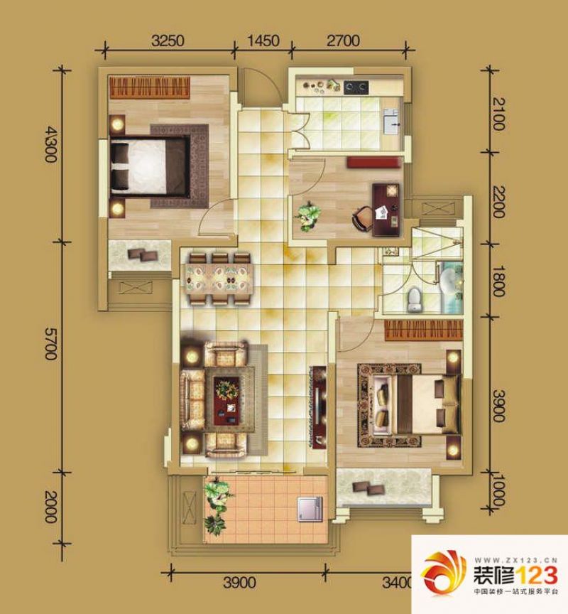 城建琥珀五环城户型图95平米 3室 ...