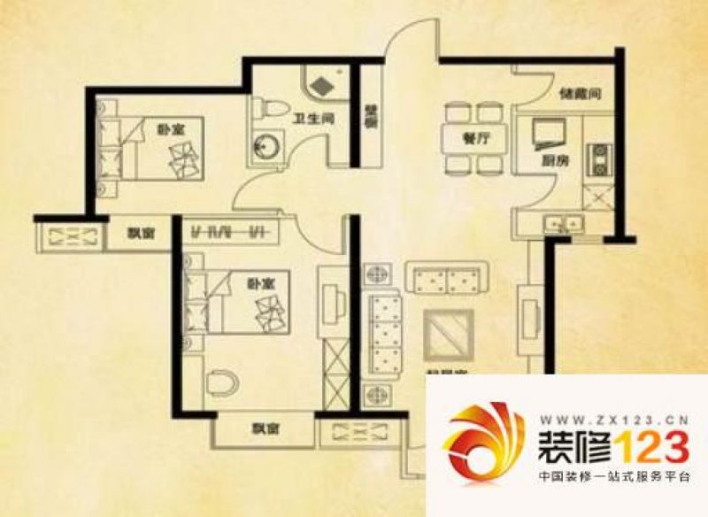 龙湖蔚澜香醍4号户型户型图.