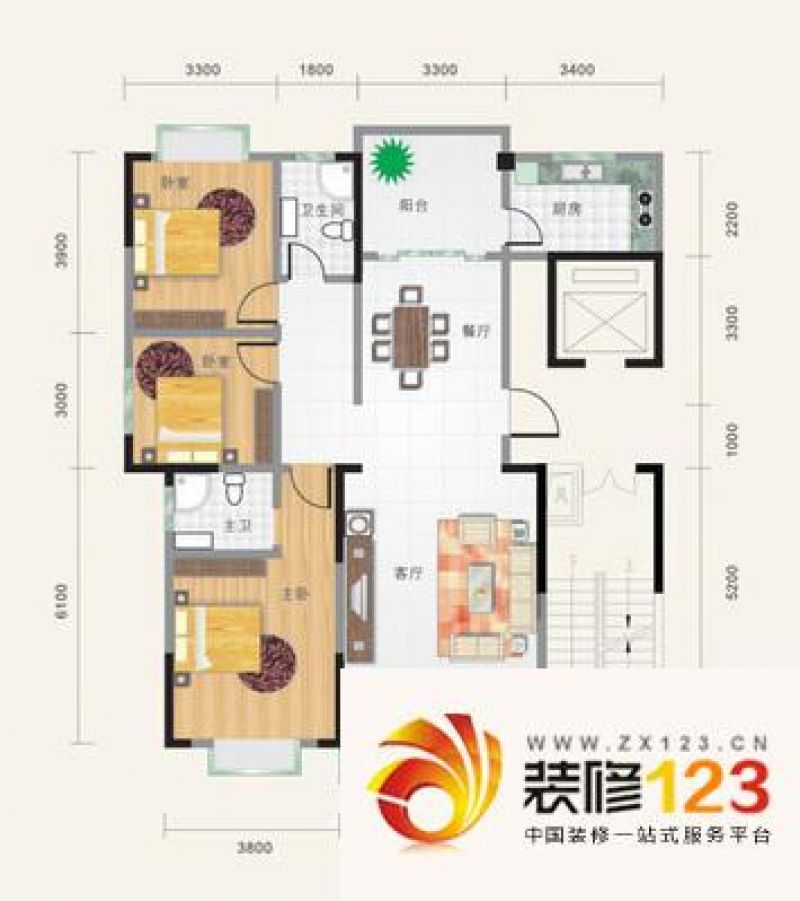 华庭苑户型图户型图 3室2厅2卫1 .