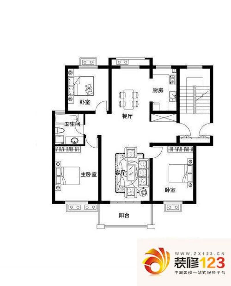 四里社区户型图户型图 3室2厅1卫 ...