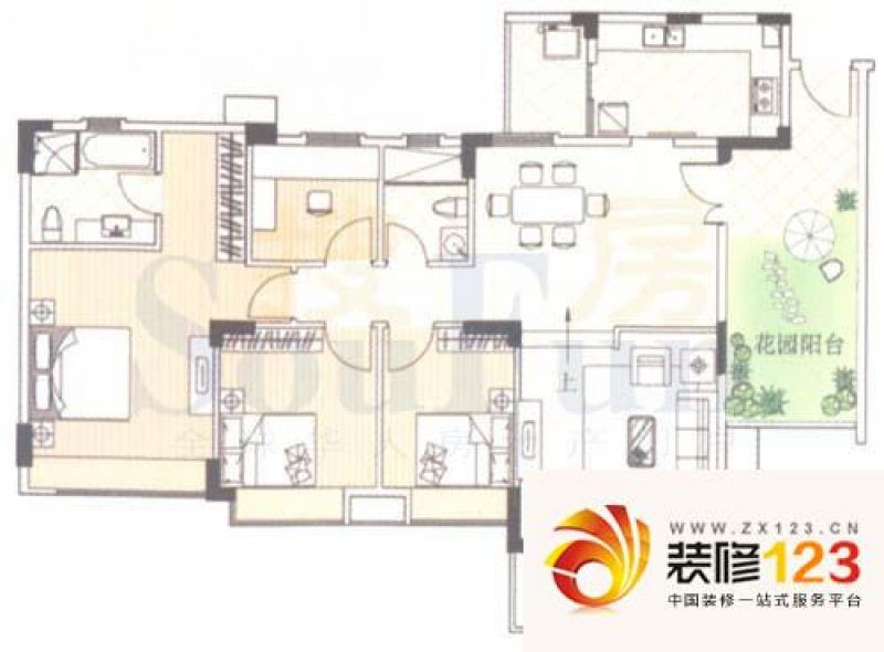 广州雅居乐雍逸豪廷雅居乐雍逸豪廷户型图4室2厅户型.