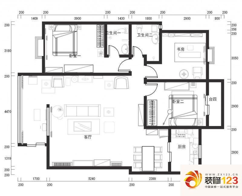 中凯金凤名都 3室户型图 ...