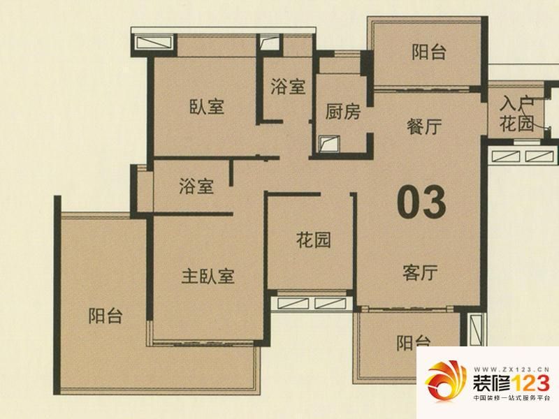 御华园4/6/7座03户型户型图 .