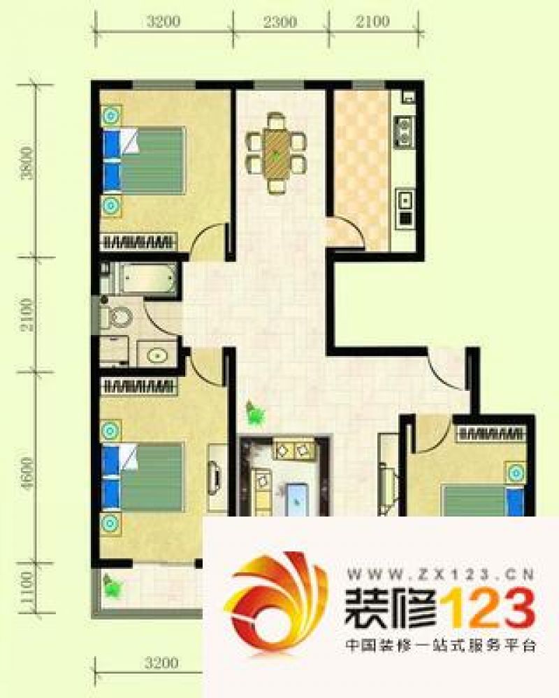 紫荆花园 3室 户型图