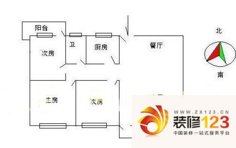 花都东城花园户型图3室2厅户型图.