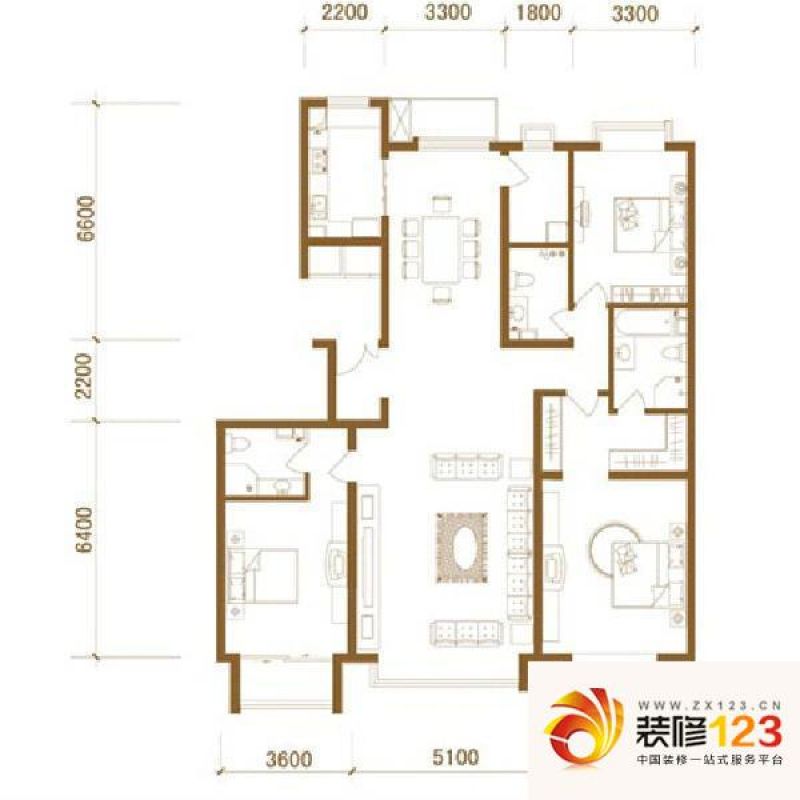 中广宜景湾b-2户型户型图.