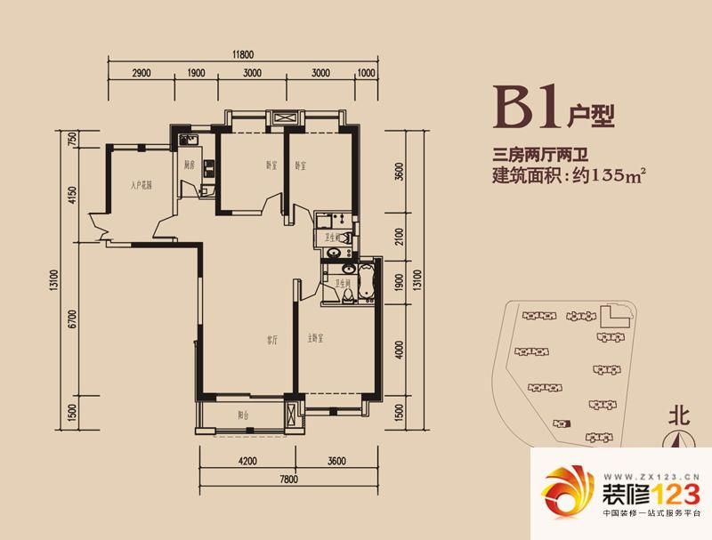 海马公园户型图b1户型 3室2厅2卫 .