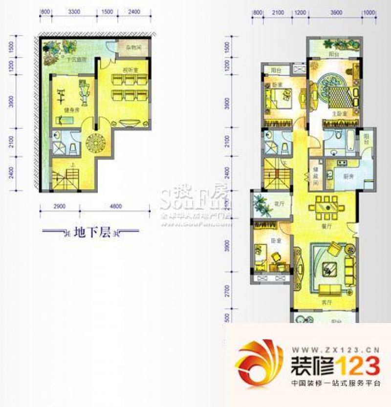 保利国宾上院户型图b11 3室2厅2 .