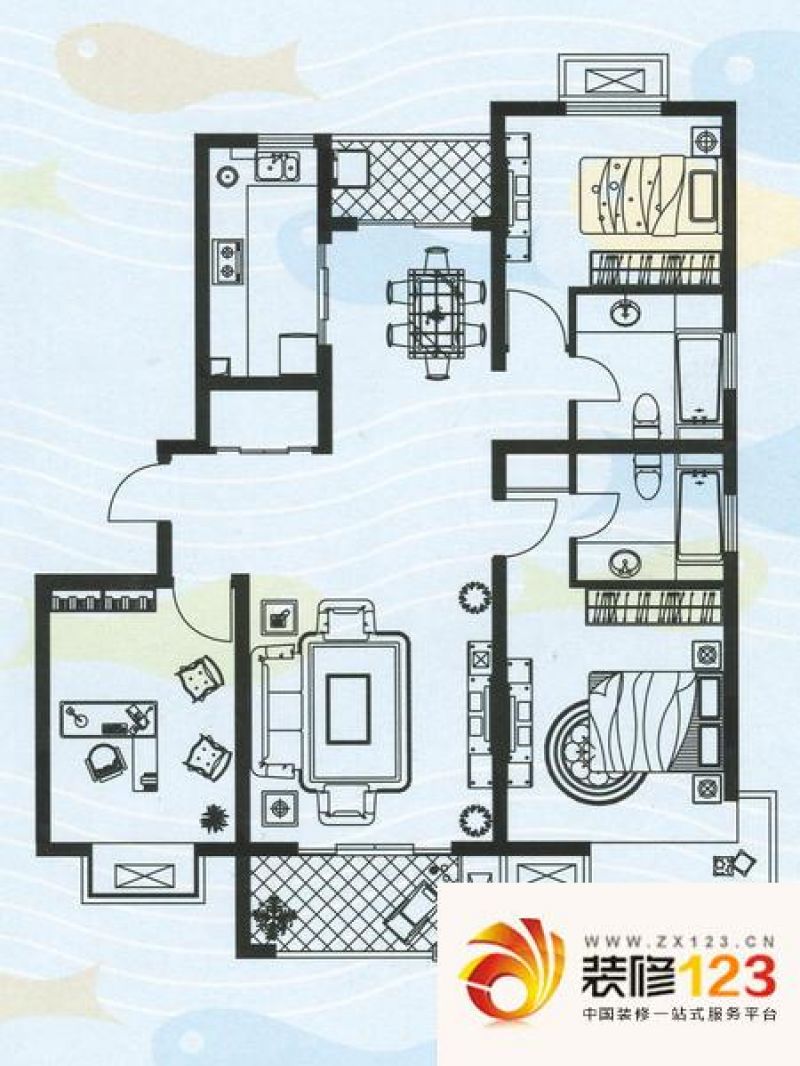 明城海湾新苑c户型户型图.