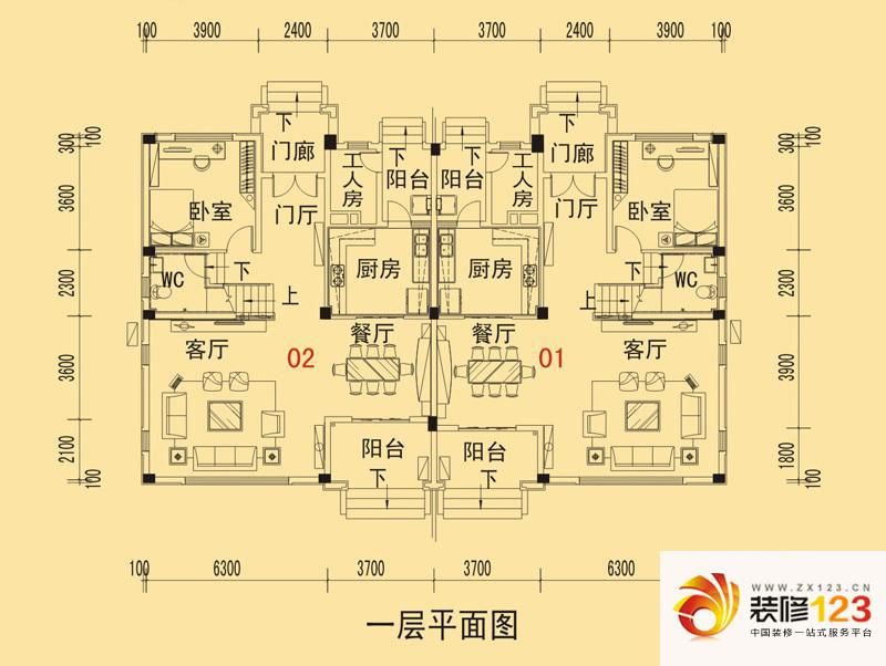 碧桂园山湖城户型图双拼美墅z-c.