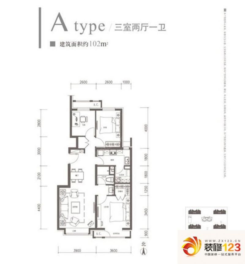 京投万科新里程户型图二期a户型.