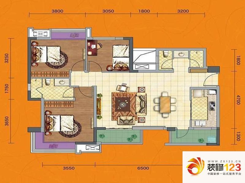 龙湖金楠天街A3'户型图