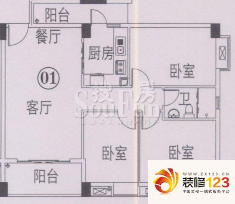 云峰花园户型图尚峰阁a座(b4栋)2.