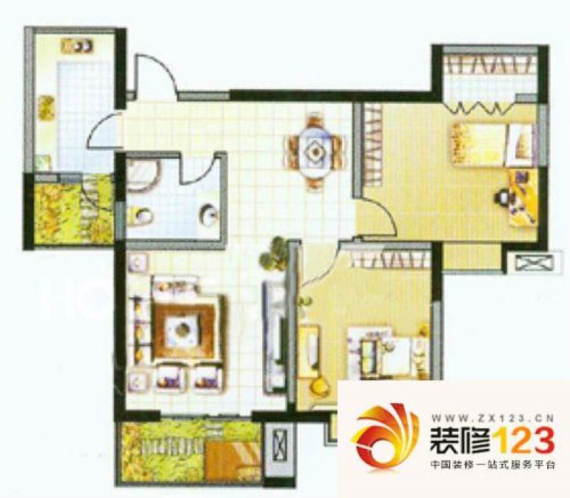 望湖北苑 2室 户型图