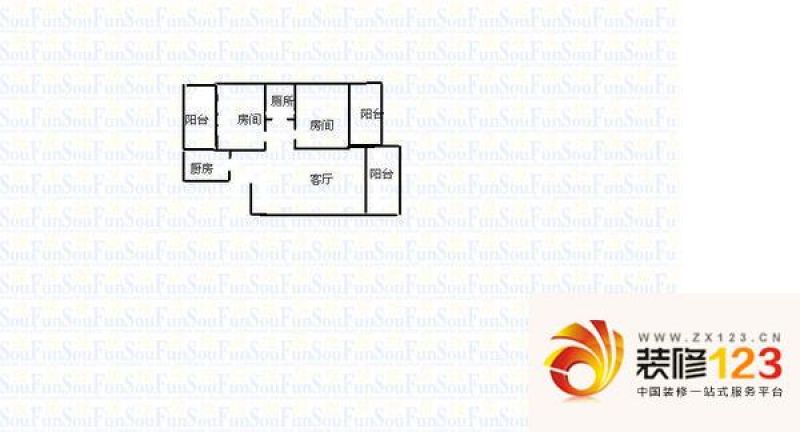 广州逸涛雅苑逸涛雅苑户型图2室1厅户型图 2.