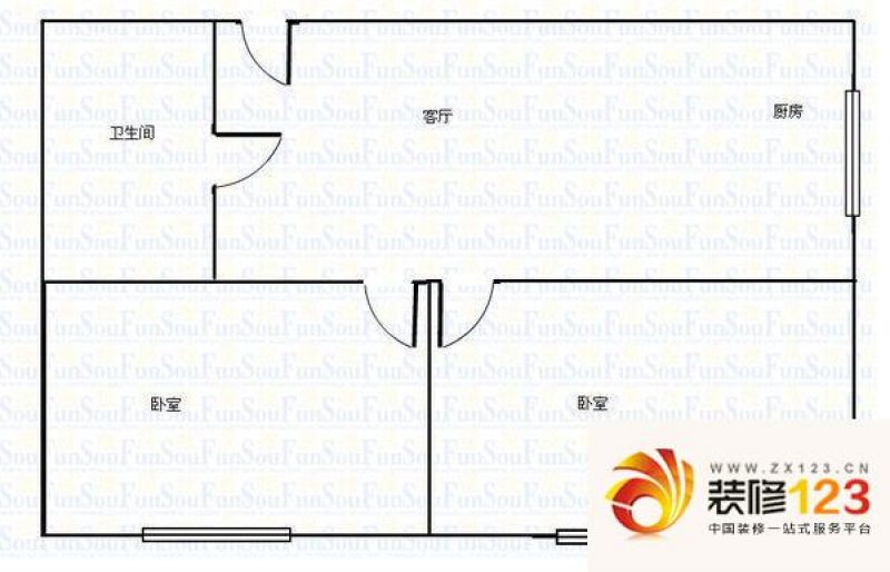 松花楼 2室 户型图