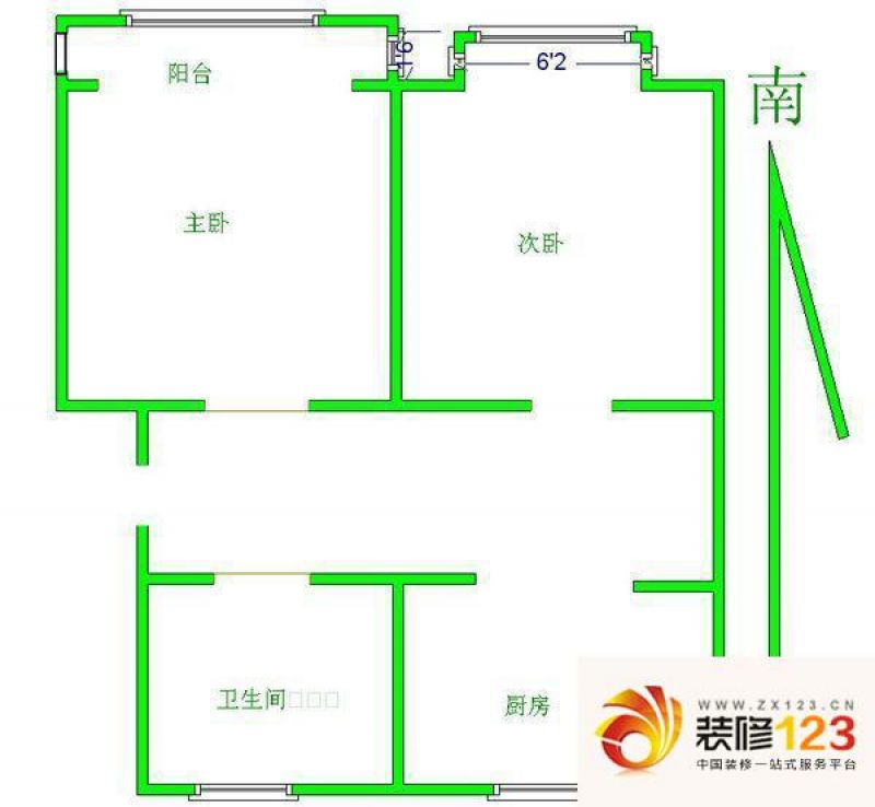 四里社区户型图14 2室2厅1卫1厨 ...