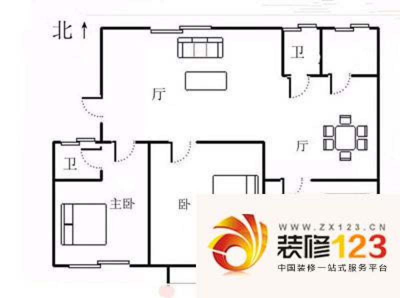 厦大南华路住宅户型图27 3室2厅2 ...