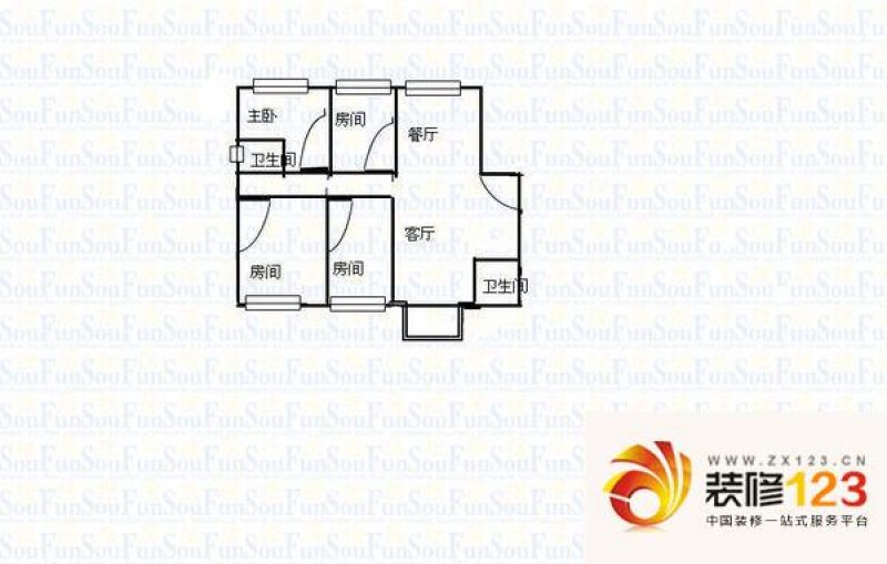 福顺新村 3室 户型图