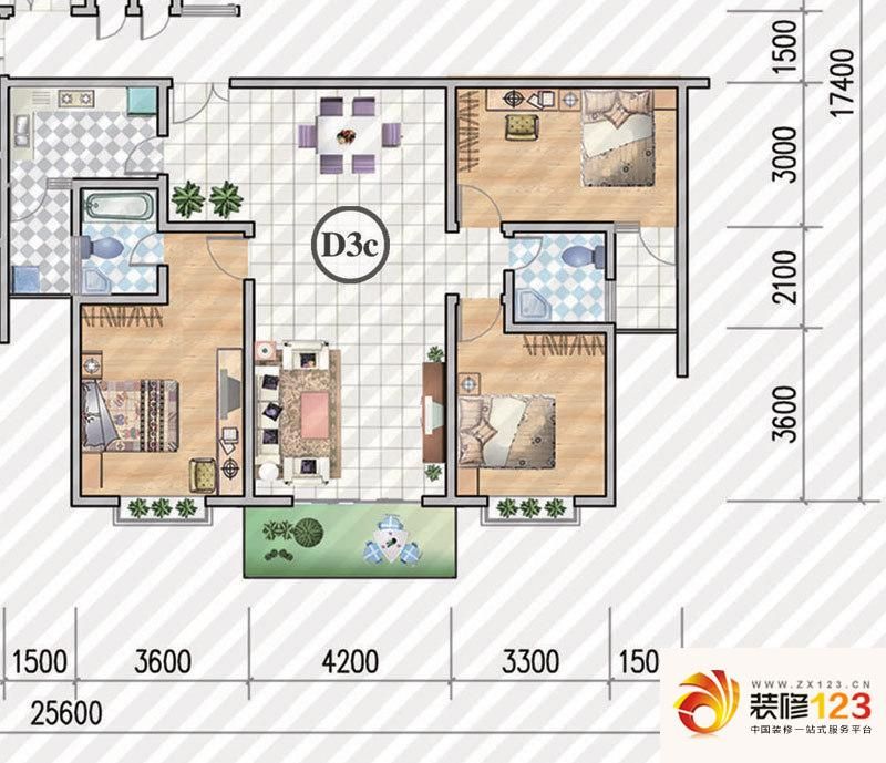金狮小区顺海组团户型图1号楼d3c.