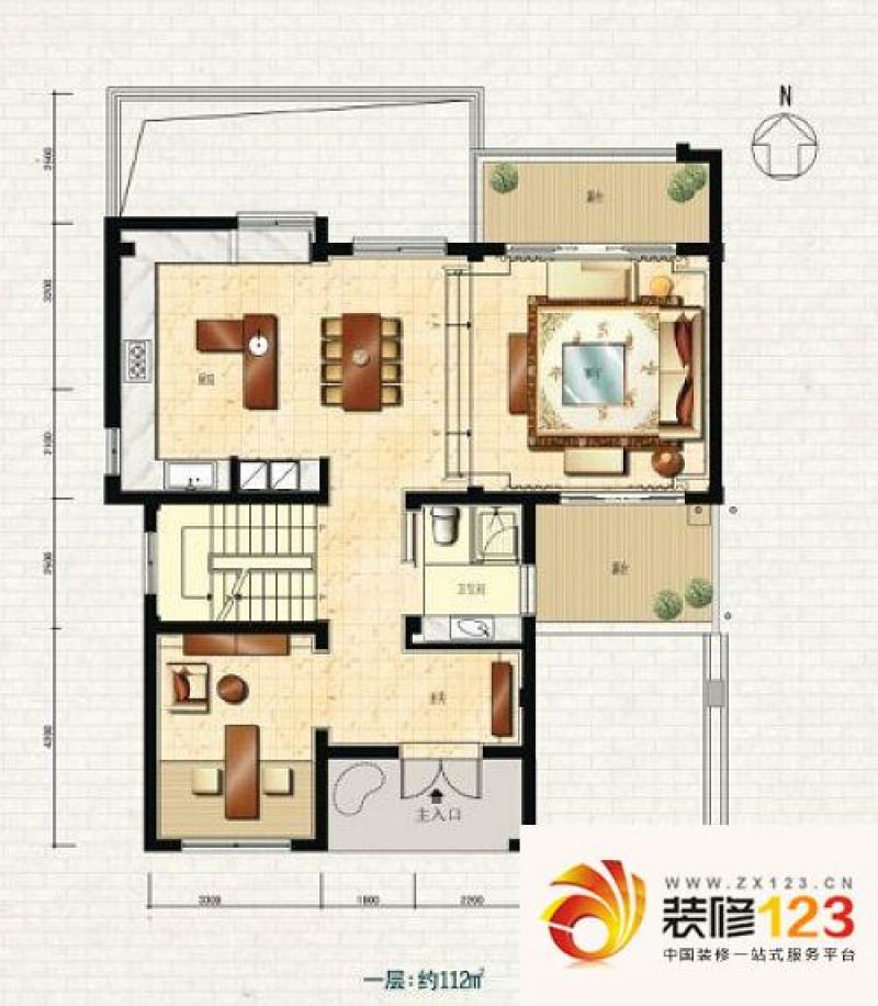 盛世天城户型图别墅c1一层户型图 .