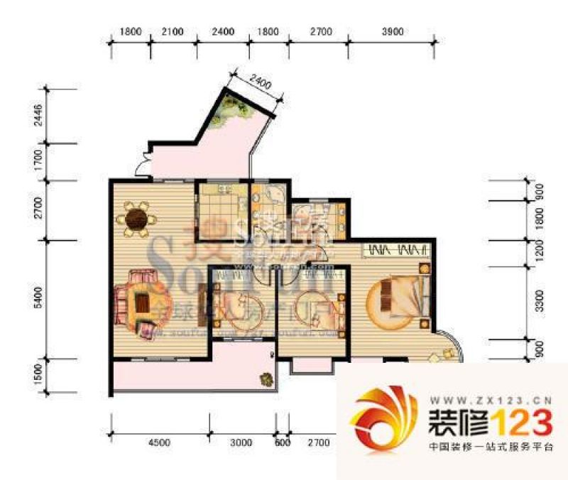 贵阳君临天下君临天下户型图140.01 3室2厅2卫.