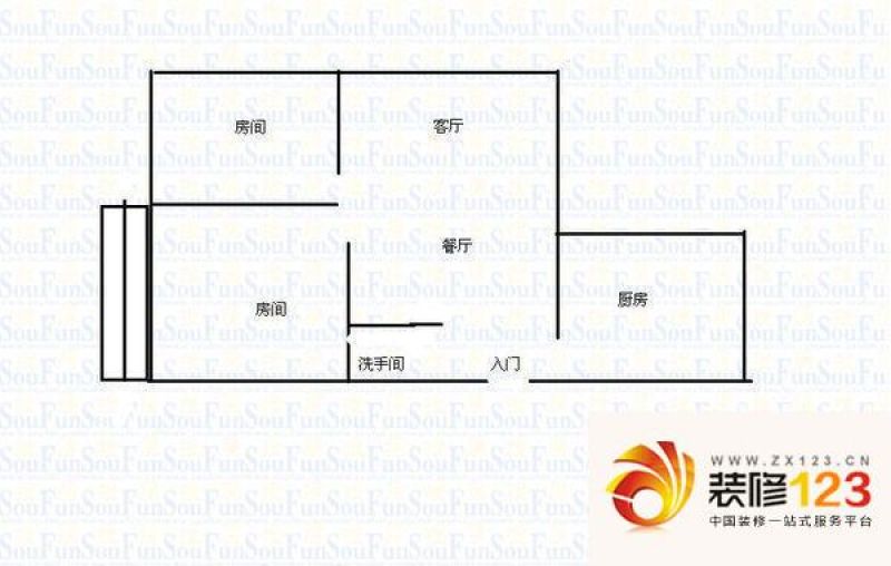 马尾中钢宿舍 2室 户型图 ...