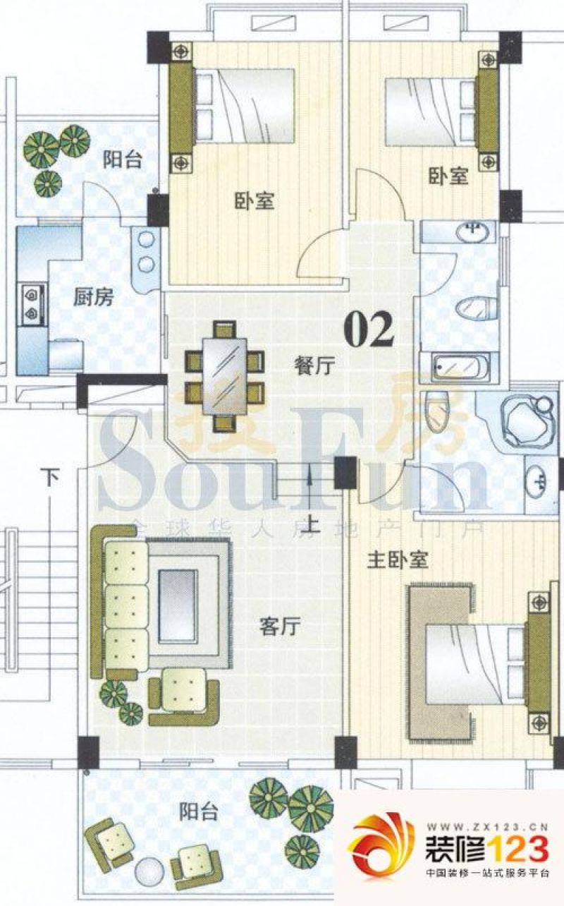 广州金色华庭金色华庭户型图3室2厅户型图 3室.