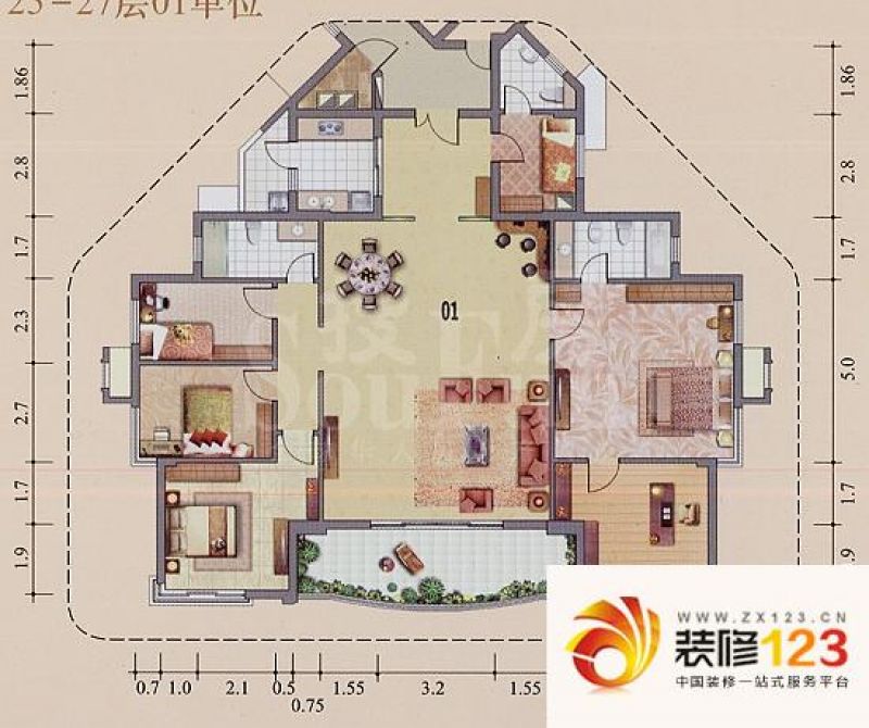 广州祈福辉煌台祈福辉煌台二期户型c户型图.