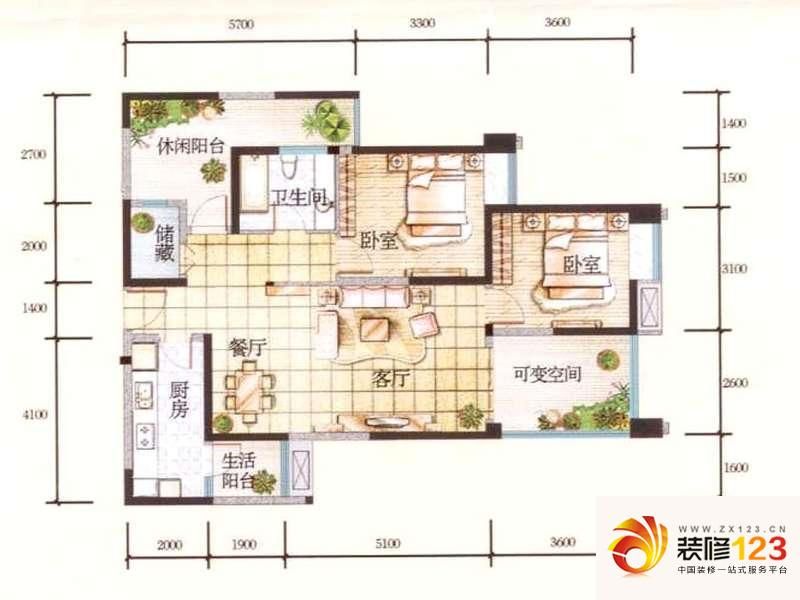 瑞升望江橡树林d4户型户型图 .
