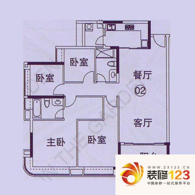 金河湾户型图4室2厅户型图 4室2 .