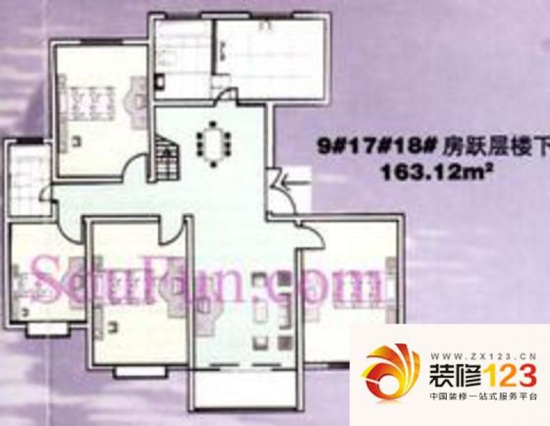 古运河小区户型图4室2厅2卫1厨 .