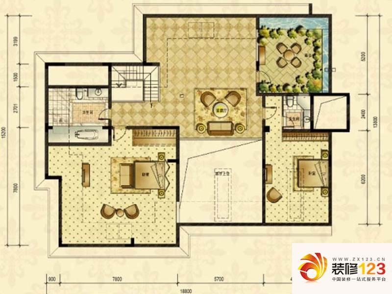 绿地乔治庄园c户型上跃户型图.