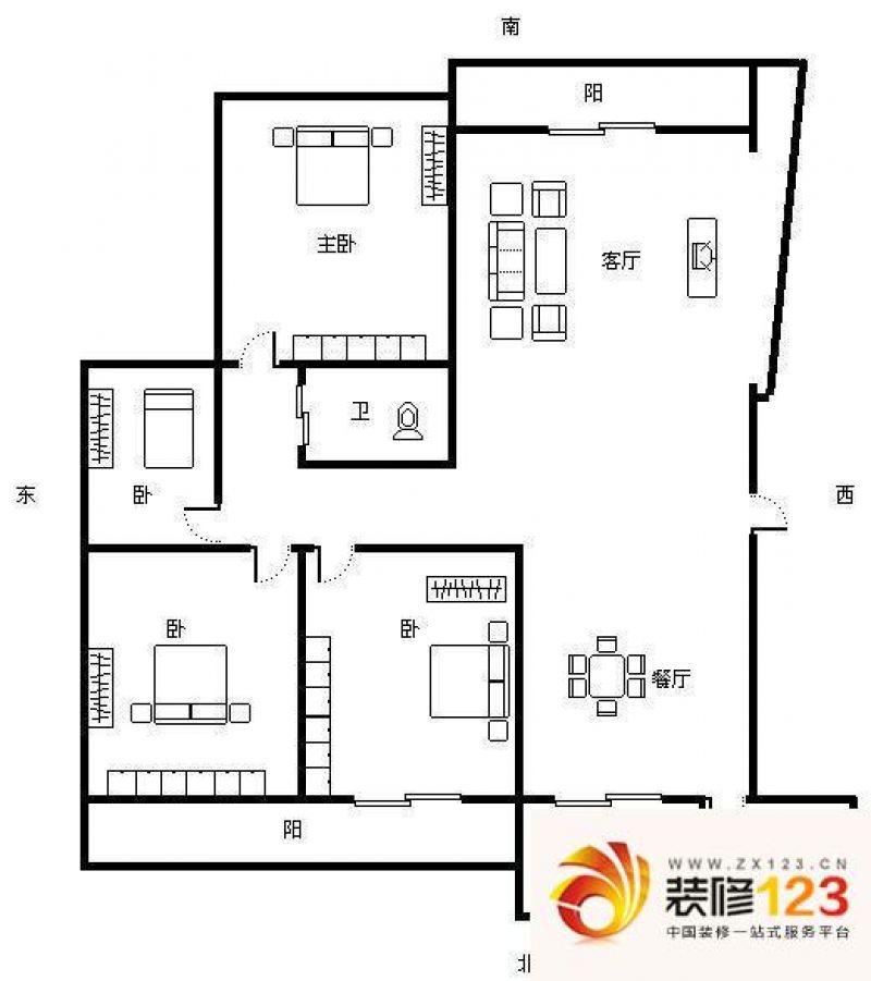 书香名邸户型图4室2厅 户型图 4 .