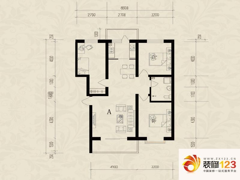 天赐园a户型户型图