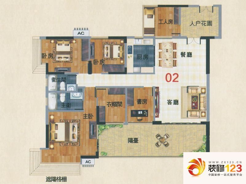 颐和盛世颐景台1号楼02户型户型.