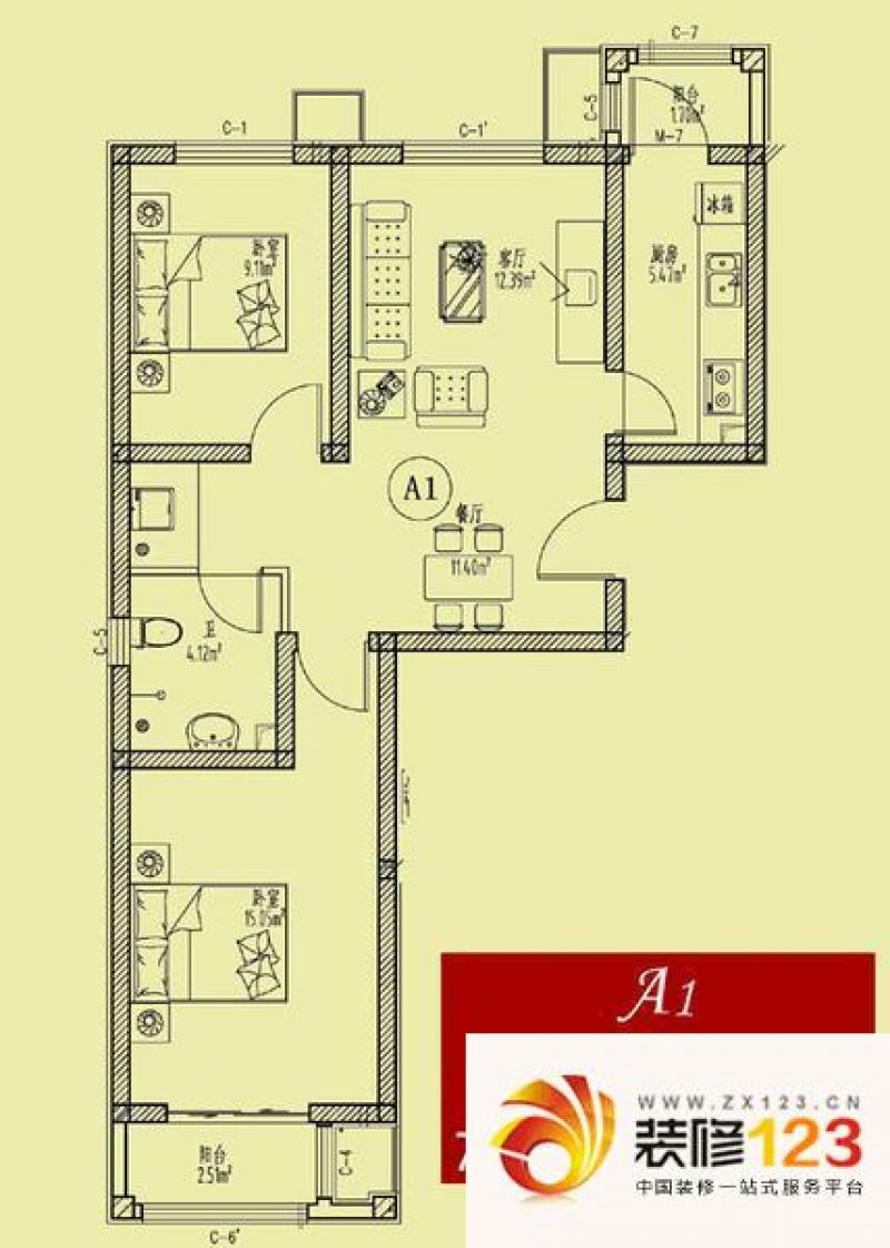 北京永兴家园永兴家园户型图三期2号楼二居户.