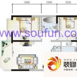 上锦雅筑户型图C2型 2室2厅1卫1 ...